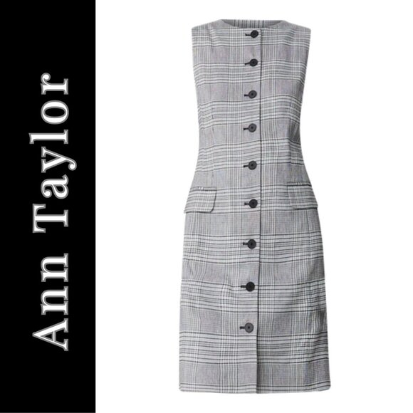 The Button Shift Dress in Plaid - Picture 2 of 5